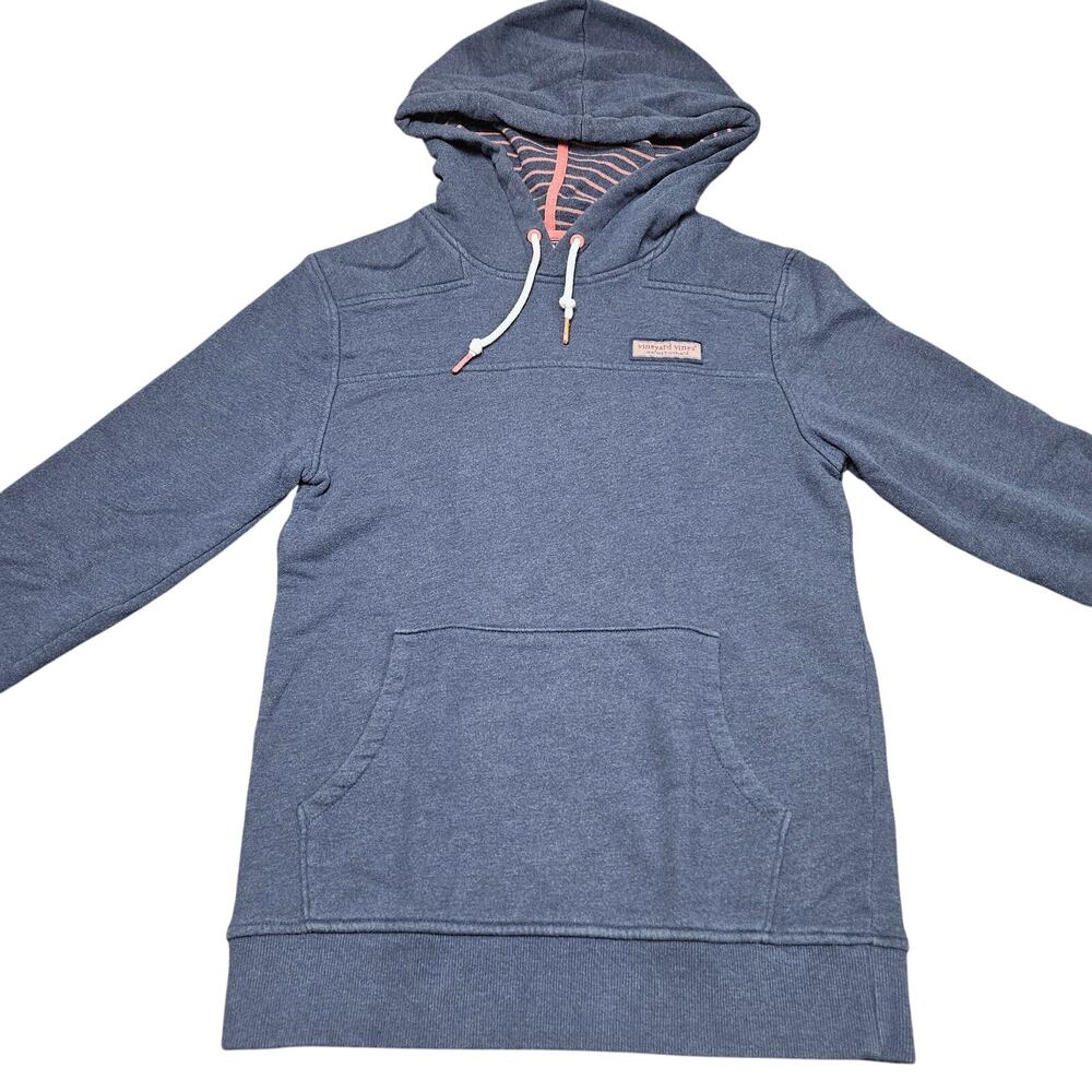 Vineyard Vines Womens Hoodie XS Blue Pullover Sweatshirt Nautical Coastal Cozy‎